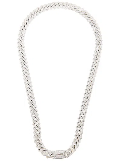 Darkai Mini Prong Pave Necklace In Metallic