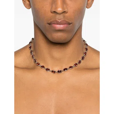 Darkai Oval-stone Necklace In Black
