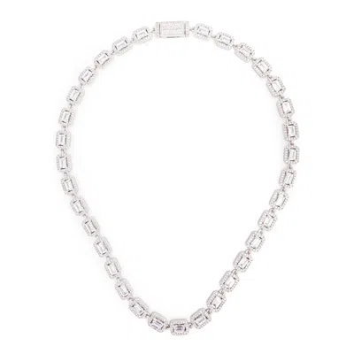 Darkai Silver White Necklaces In Metallic