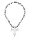 Darkai Xxl Gothic Cross Necklace In Metallic