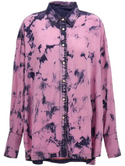 Darkpark Acid-wash Shirt In Pink