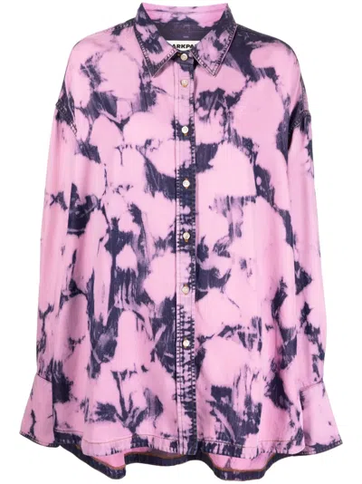 Darkpark Acid-wash Tencel™ Shirt In Rosa