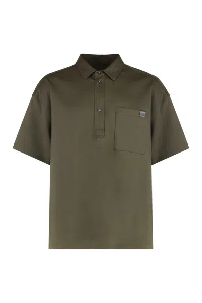 Darkpark Short Sleeve Wool Polo Shirt Pocket In Green