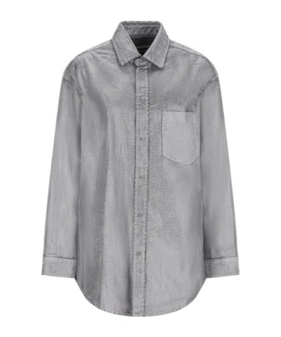 DARKPARK ANNE - FLOCK DENIM LUREX TAILORED SHIRT
