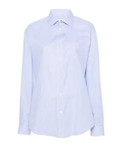 Darkpark Anne Buttoned Striped Shirt In Blue
