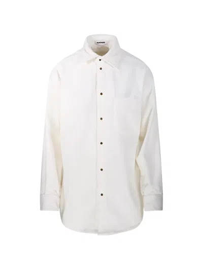 Darkpark Anne Corduroy Chest-pocket Shirt In White