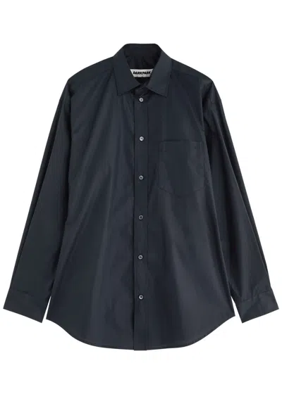 Darkpark Anne Cotton-poplin Shirt In Navy