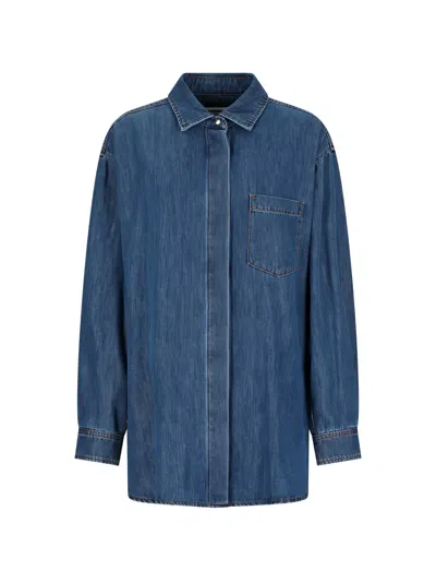 Darkpark Anne Denim Tailored Shirt In Blue