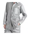 Darkpark Denim-effect Collared Shirt In Gray