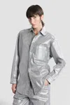 Darkpark Denim-effect Collared Shirt In Gray