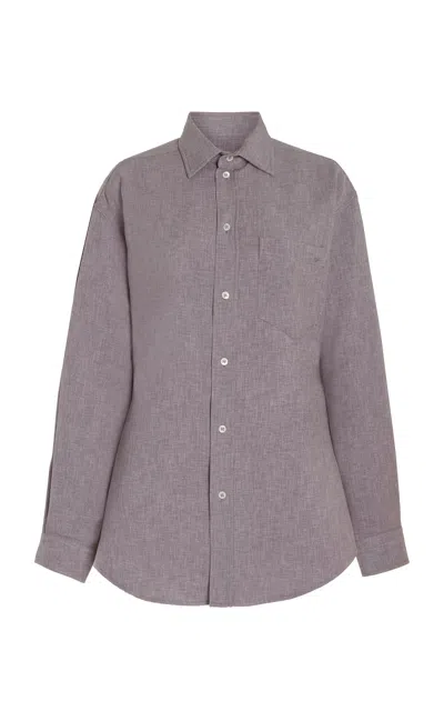 Darkpark Anne Tailored Poplin Shirt In Grey