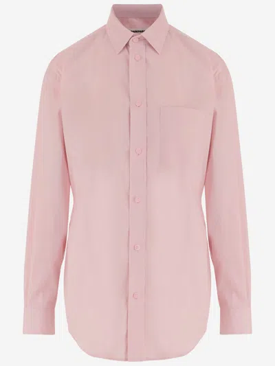 Darkpark Annie Shirt In Stretch Cotton Blend In Pink