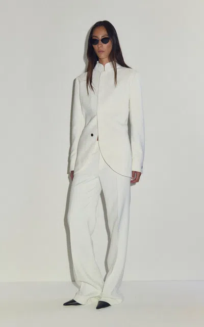 Darkpark Ariana Low-rise Flared Leather Pants In White