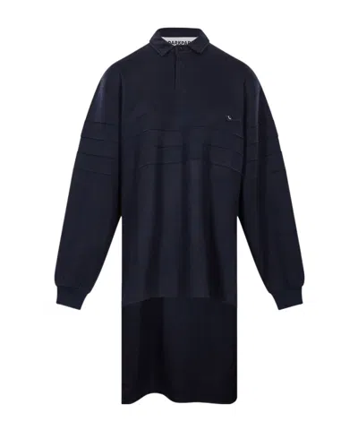 Darkpark Asymmetric Long-sleeved Polo Shirt In Blue