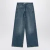 Darkpark Blue Asymmetrical Wide Leg Jeans Ined In Blue