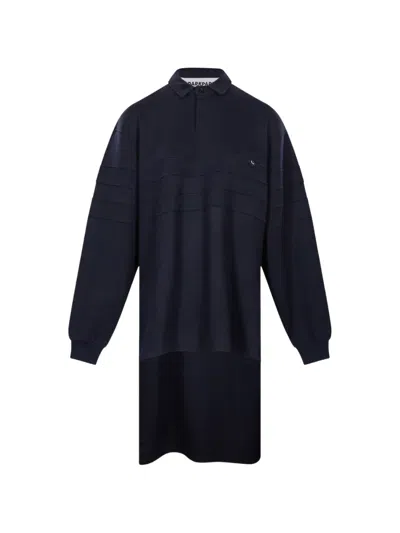 Darkpark Asymmetric-hem Polo Shirt In Blue