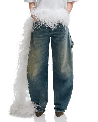 Darkpark Audrey Barrel Leg Carpenter Jeans In Sand Wash In Blue
