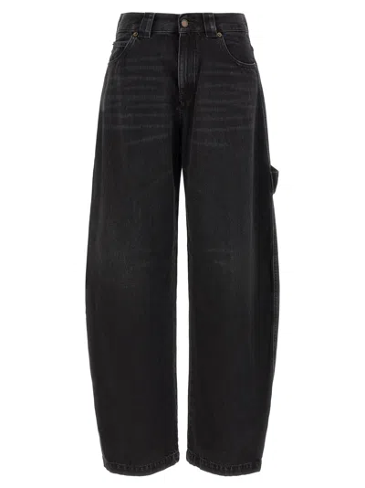 Darkpark Audrey High Waist Wide Leg Denim Jeans In Black