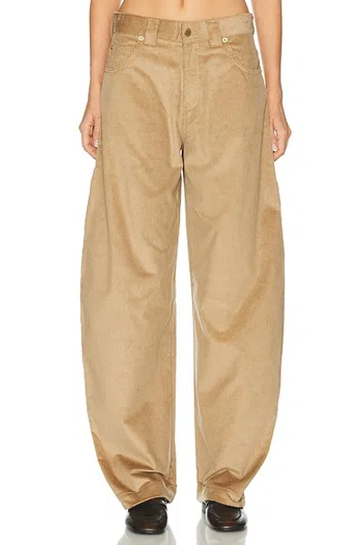 Darkpark Audrey New Corduroy Barrel Leg Carpenter Pants In Brown