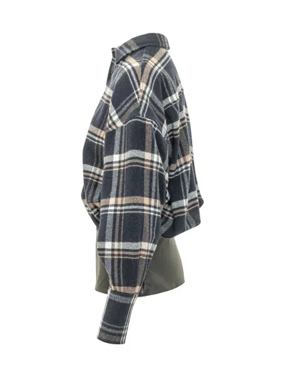 Darkpark Barbara Cashmere Shirt In Blue/beige/white