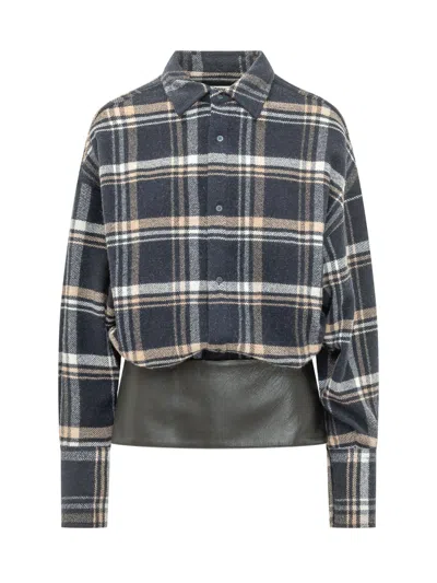 Darkpark Barbara Cashmere Shirt In Blue/beige/white