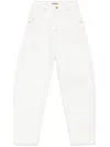 Darkpark Audrey Bow Denim Carpenter Jeans In Weiss