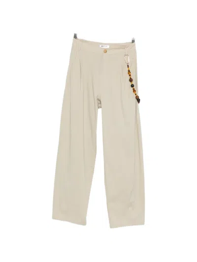 Darkpark Beaded Trousers In Neutral