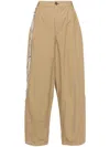 Darkpark Phebe Mid-waist Wide-leg Trousers In Beige