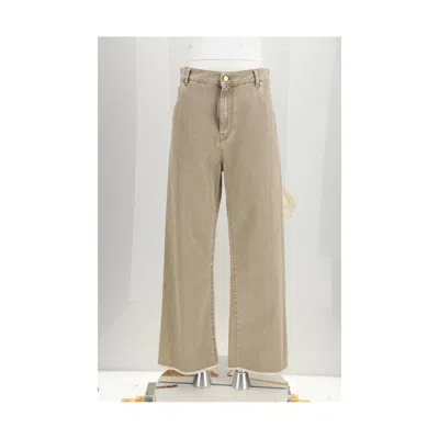 Darkpark Beige Cotton Relaxed Fit Jeans In Brown