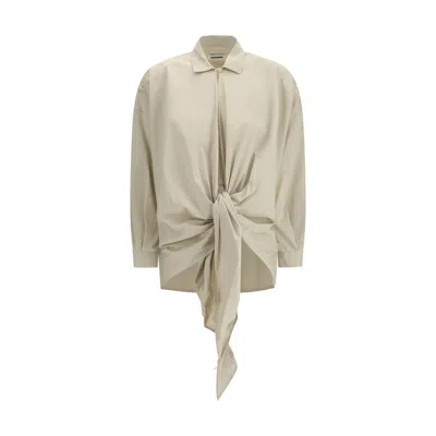 Darkpark Beige Cotton Shirt In White
