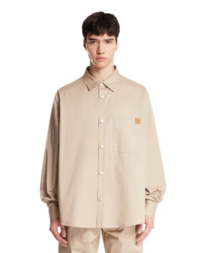 Darkpark Beige Cotton Shirt In Brown