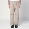 Darkpark Beige Jordan Wide Leg Trousers In Beige