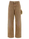 Darkpark Side-embellishment Bleached Wide-leg Jeans In Brown