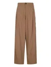 Darkpark Beige Trousers With Side Chain Detail In Brown
