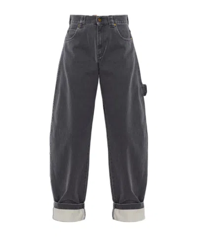 Darkpark Audrey Hammer-loop Jeans In Gray