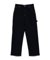 Darkpark Bouclé Wide-leg Frayed Jeans In Black