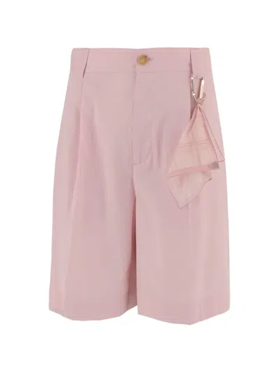 Darkpark Daniel Short Pants In Stretch Cotton Blend In Pink