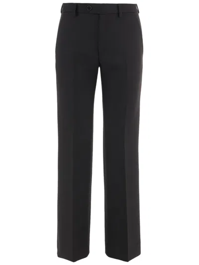 Darkpark Black Colin Tailored Pressed-pleat Stretch-wool Formal Pants