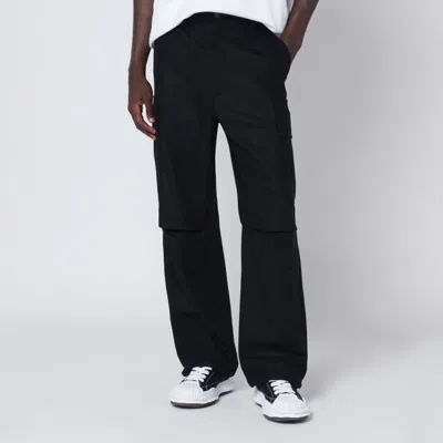 DARKPARK DARKPARK  BLACK SAINT WOOL CARGO TROUSERS