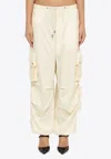 Darkpark White Wool Cargo Trousers In Cream