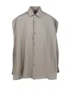 Darkpark Striped Cape Shirt Collared Neck In Neutrals