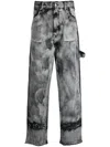 Darkpark Bleached-effect High-waisted Jeans In Schwarz