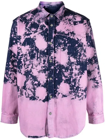 Darkpark Purple Regular Printed Shirt In Multi