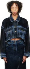 Darkpark Blue & Black Gigi Denim Jacket In Flock Film Blu Denim
