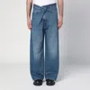 Darkpark Blue Asymmetrical Wide Leg Jeans Ined In Blue