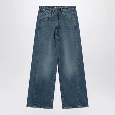Darkpark Blue Asymmetrical Wide Leg Jeans Ined
