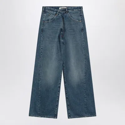 DARKPARK DARKPARK BLUE ASYMMETRICAL WIDE LEG JEANS INED