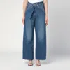 Darkpark Blue Asymmetrical Wide Leg Jeans Ines In Blue