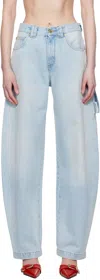 Darkpark Blue Audrey Barrel Leg Carpenter Jeans In Lil Light