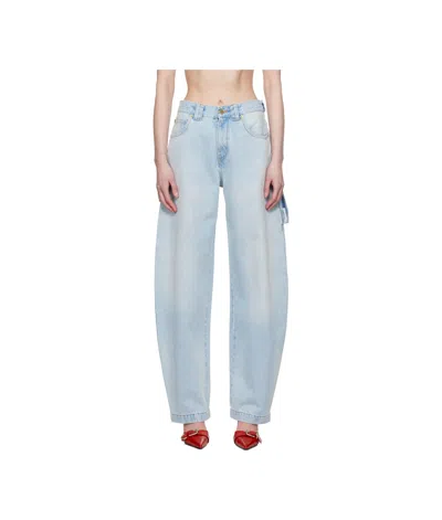 Darkpark Blue Audrey Barrel Leg Carpenter Jeans In Lil Light
